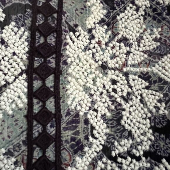 SUNDANCE Victorian charm Embroidered Long Slv Blouse Sz S Boho Lined Crinkle - Picture 7 of 10